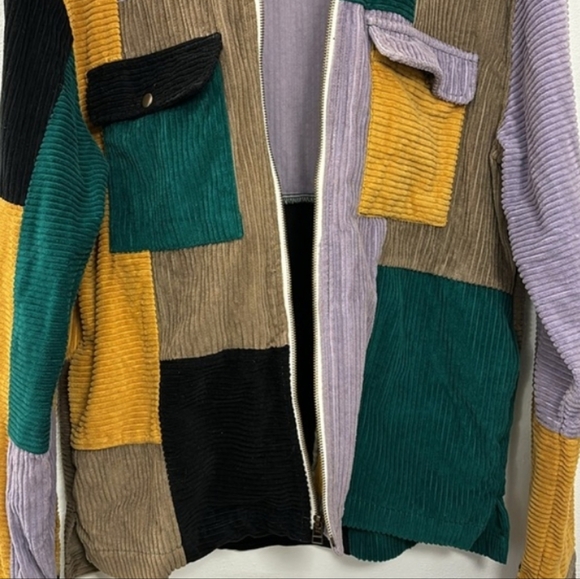 Urban Outfitters Patchwork Corduroy Jacket Size Medium Hipster - Picture 4 of 16